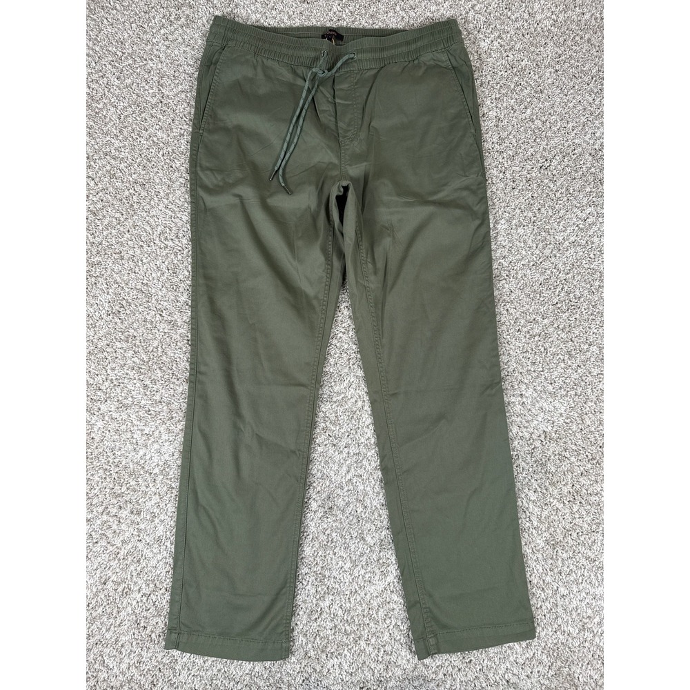 Quince Pants Mens Large Green Chino Organic Cotton Drawstring Waist Weekend